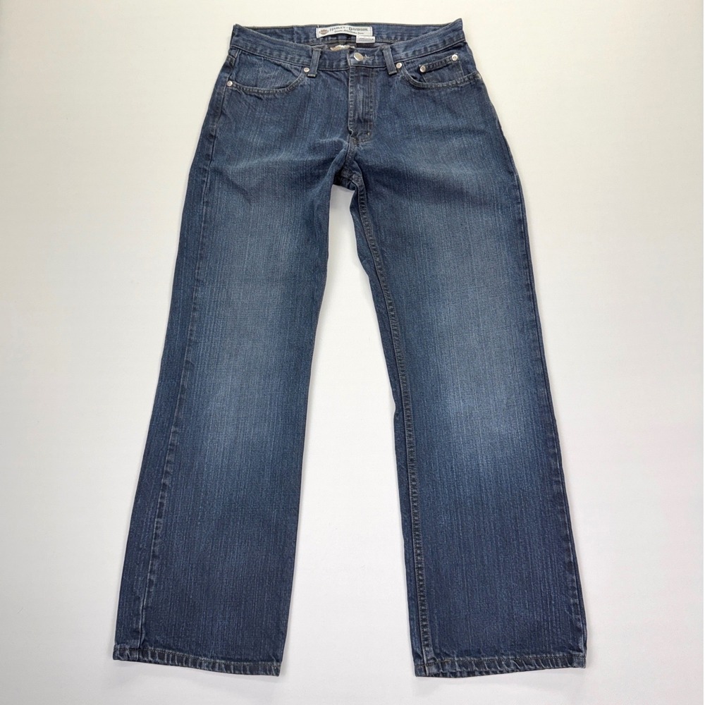 Harley-Davidson Bootcut Jeans *32x32 100% Cotton Relax Blue Denim Biker Moto Y2K
